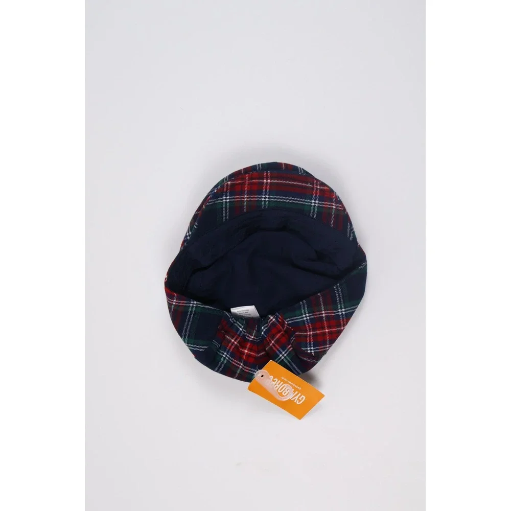 Gymboree Flat Cap Plaid Navy Red 2T-3T NWT
